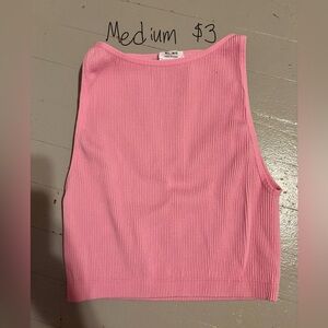 High neck cute crop tank
